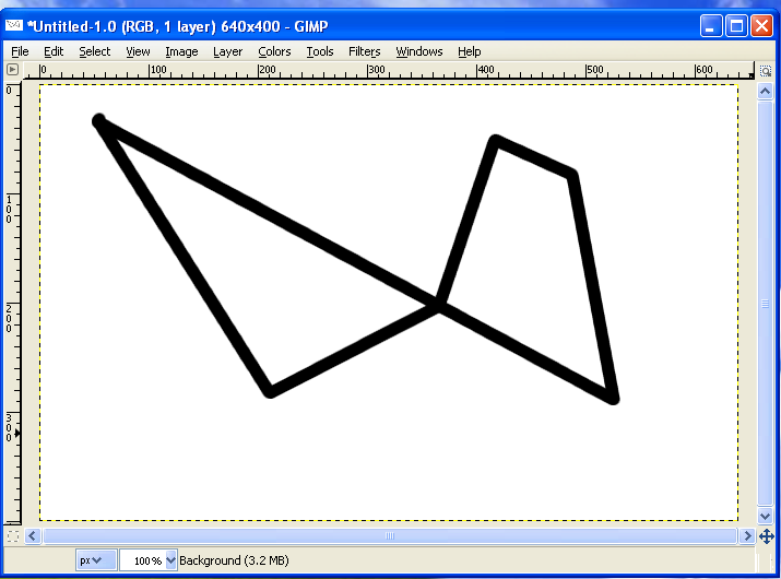 How to draw a straight line in GIMP